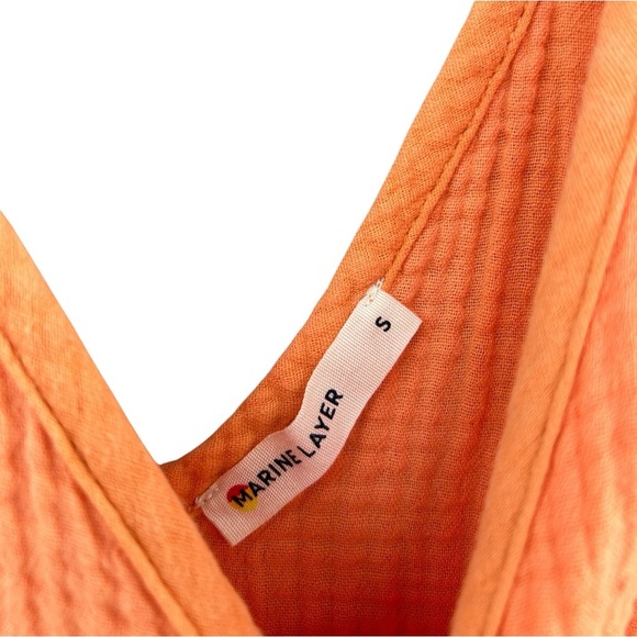 Marine Layer Corinne Double Cloth Maxi Dress - Size Small - Pink Orange - Picture 5 of 10